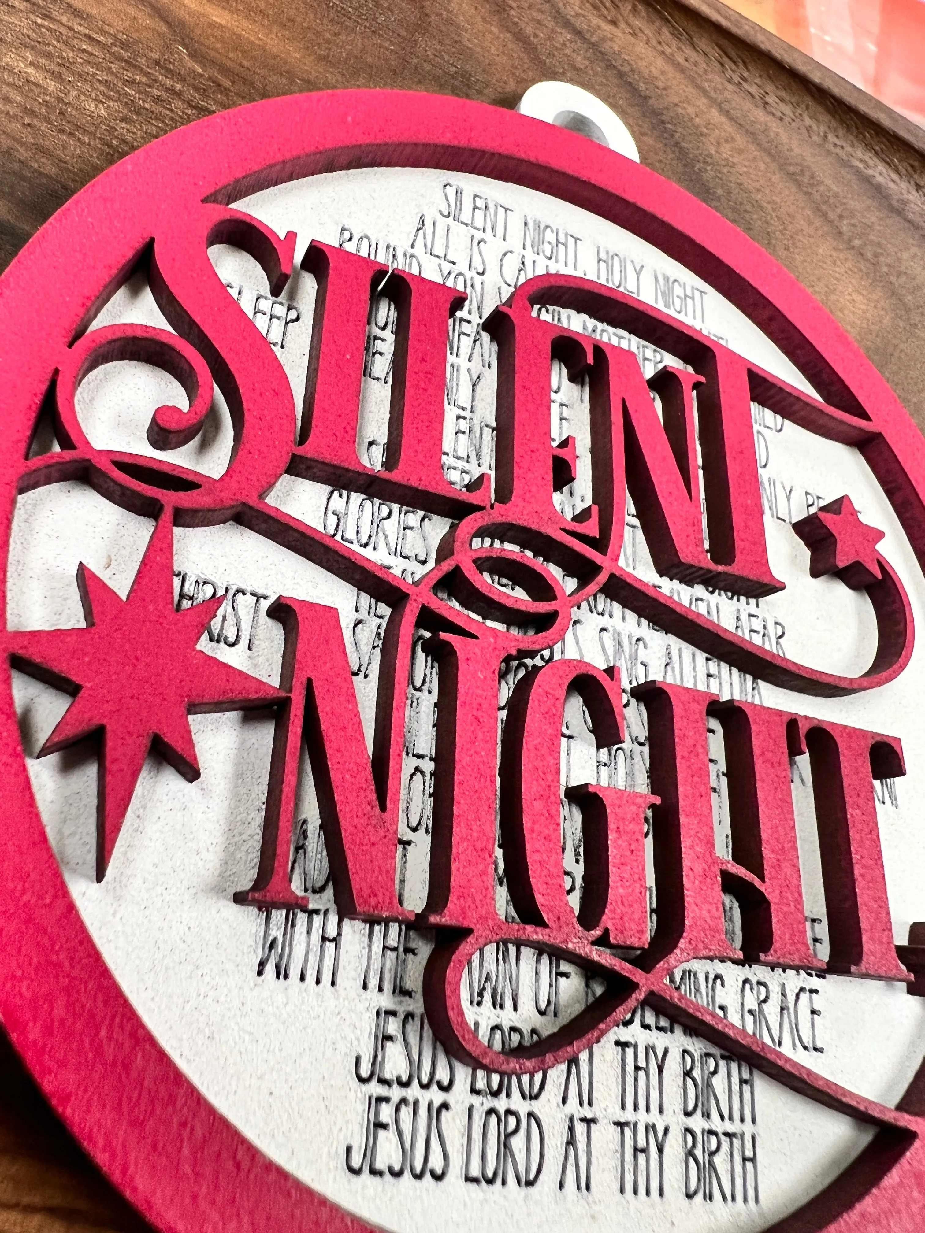 Christmas Ornament SVG File Glowforge Ready Laser: Silent Night