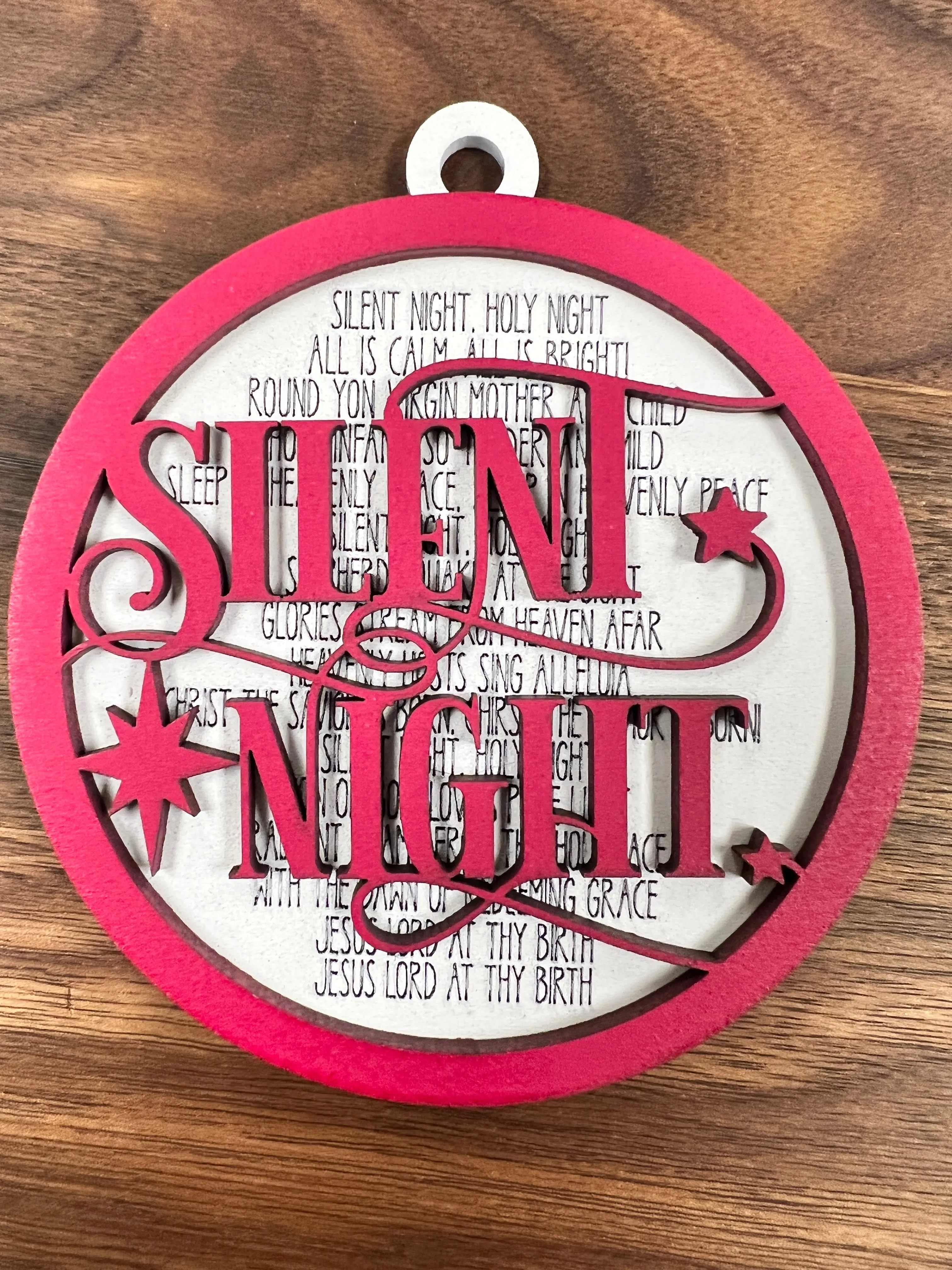 Christmas Ornament SVG File Glowforge Ready Laser: Silent Night