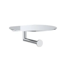 Clark Round Toilet Roll Holder with Shelf - Chrome