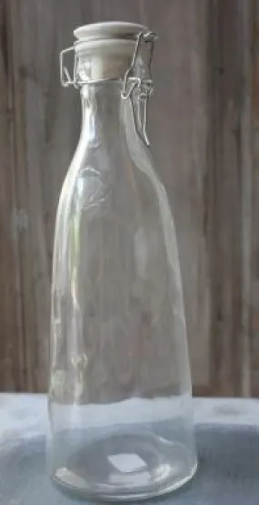 Clear Glass Bottle with Ceramic Swing Top Stopper