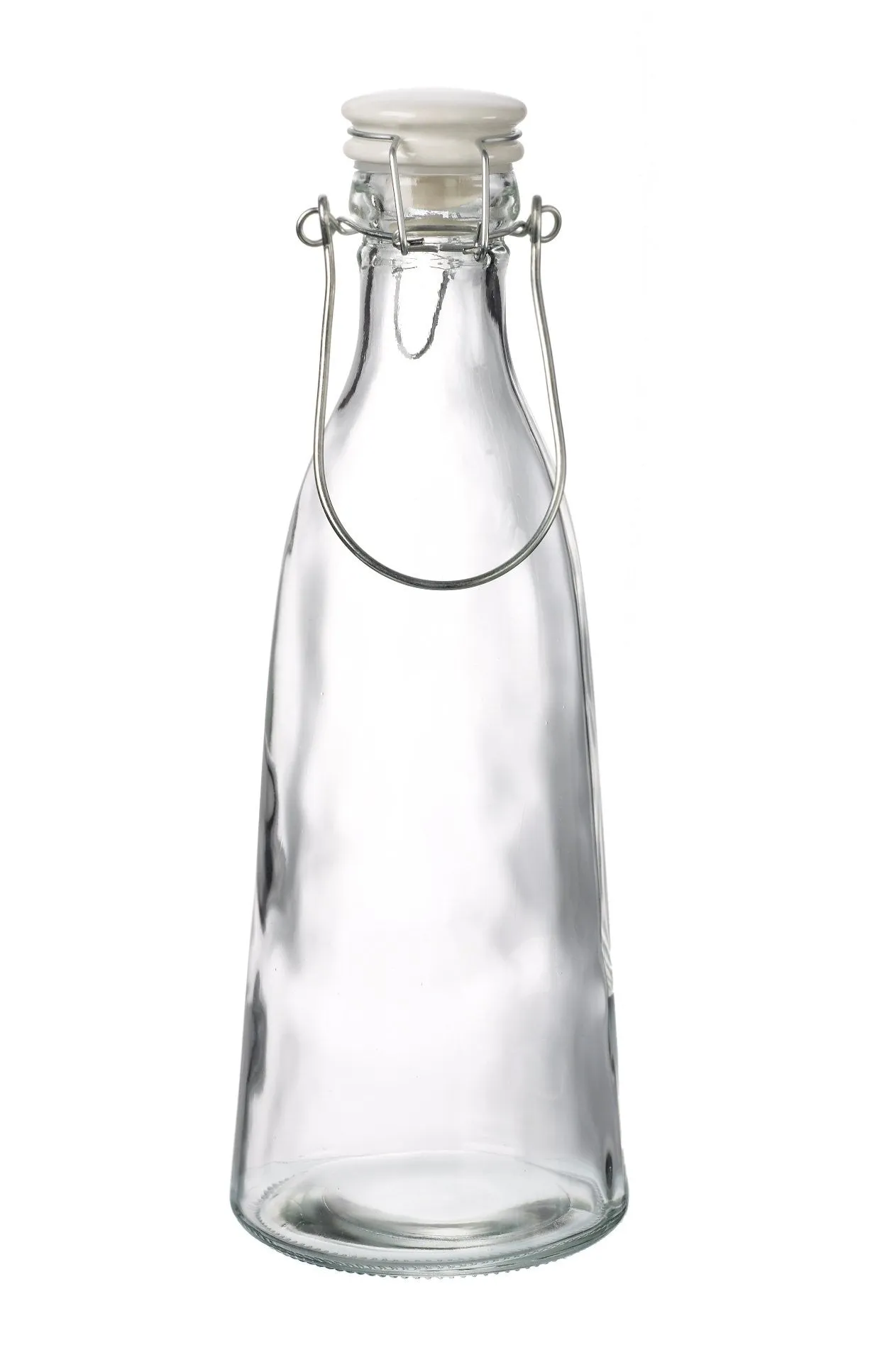 Clear Glass Bottle with Ceramic Swing Top Stopper