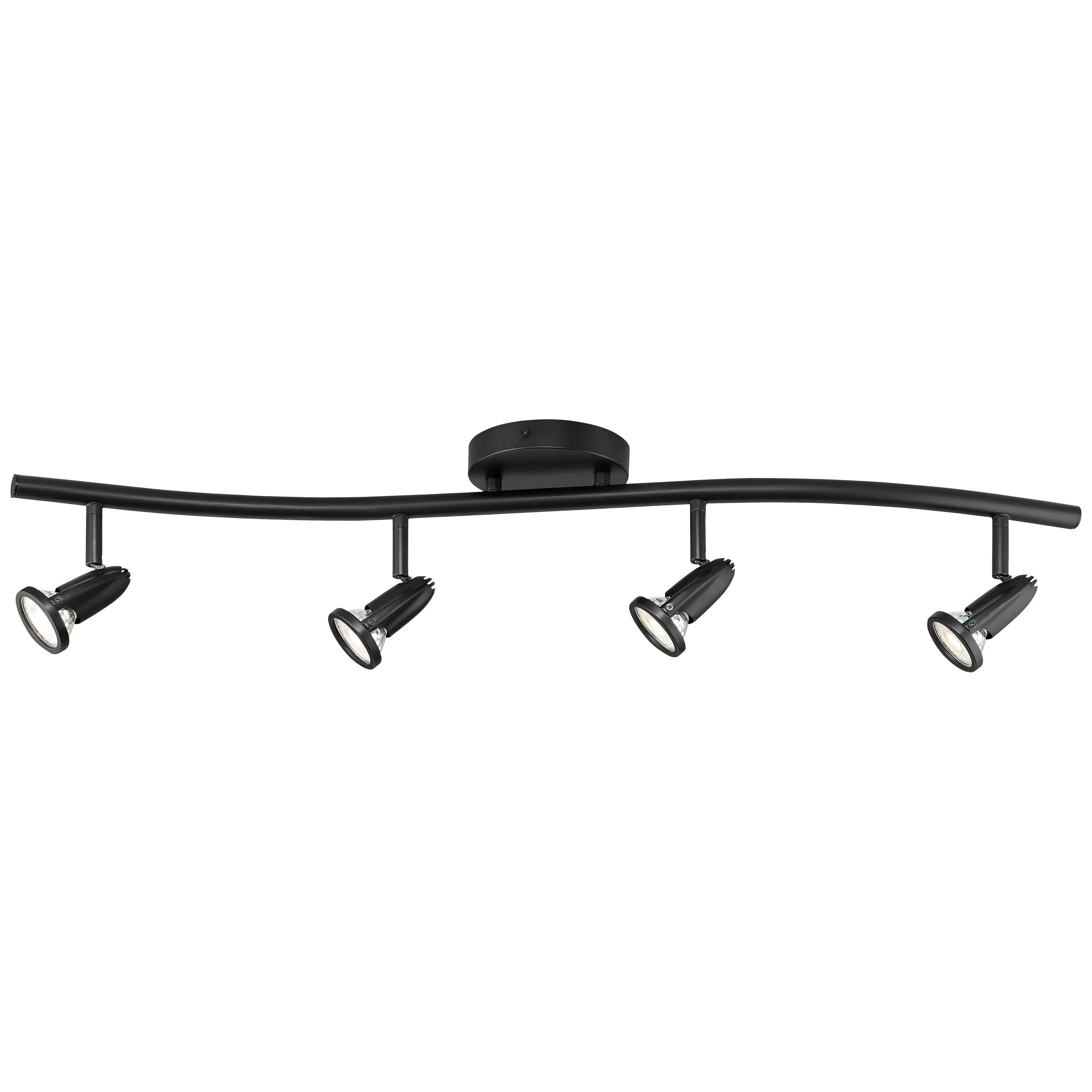 Cobra 4 Light Adjustable LED Track Light Fixture, Black