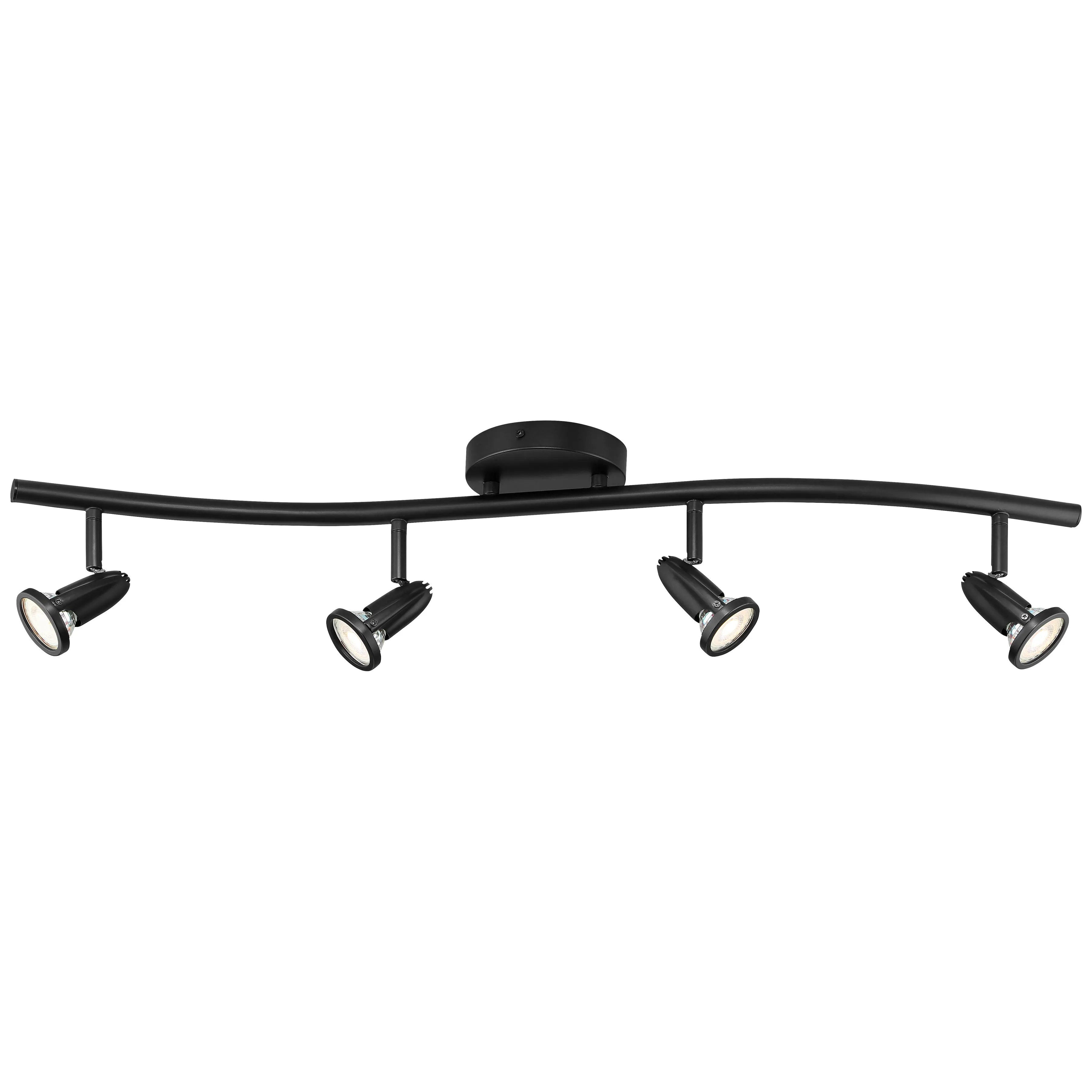 Cobra 4 Light Adjustable LED Track Light Fixture, Black