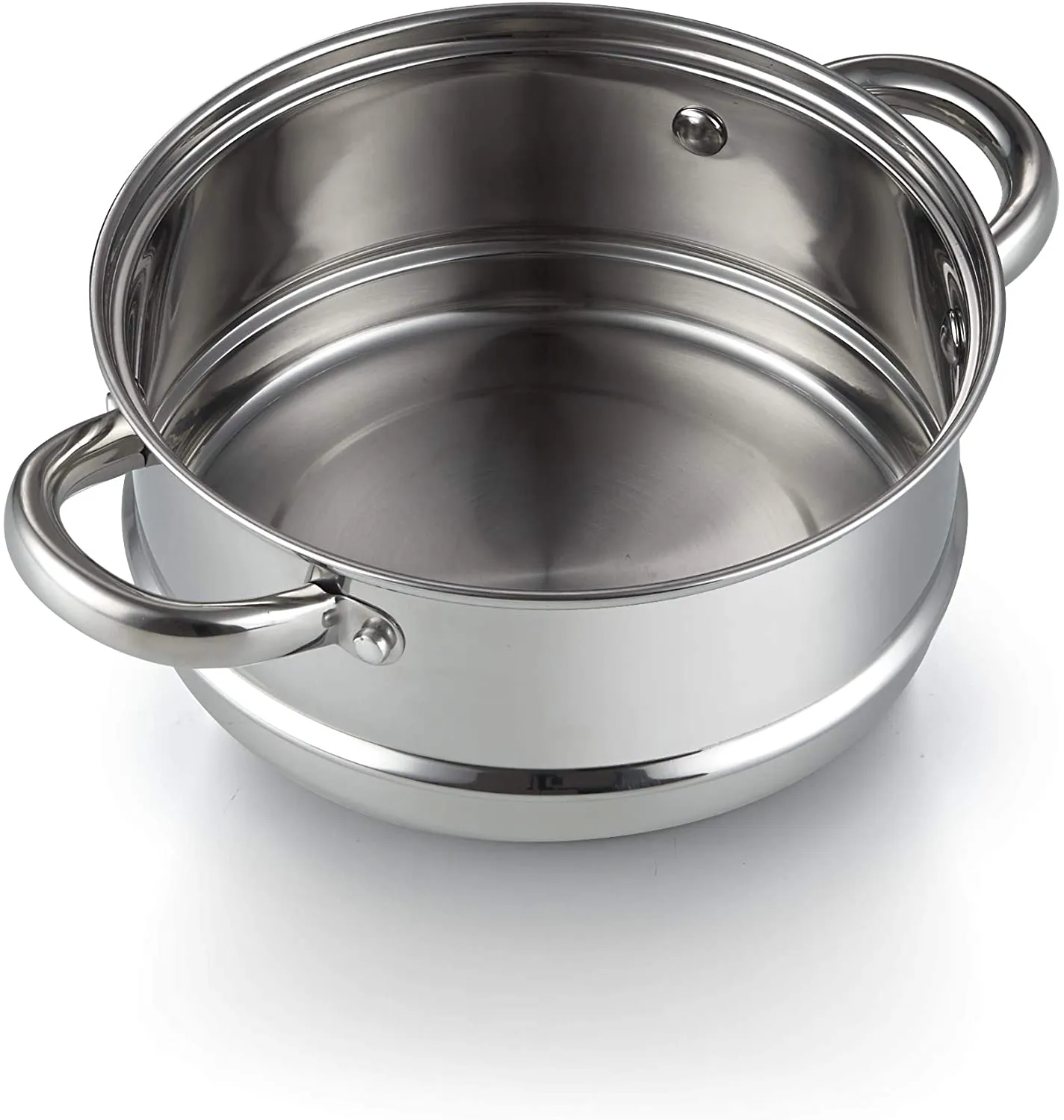 Cook N Home Stainless Steel Saucepan Double Boiler Steamer, 4Qt, Silver