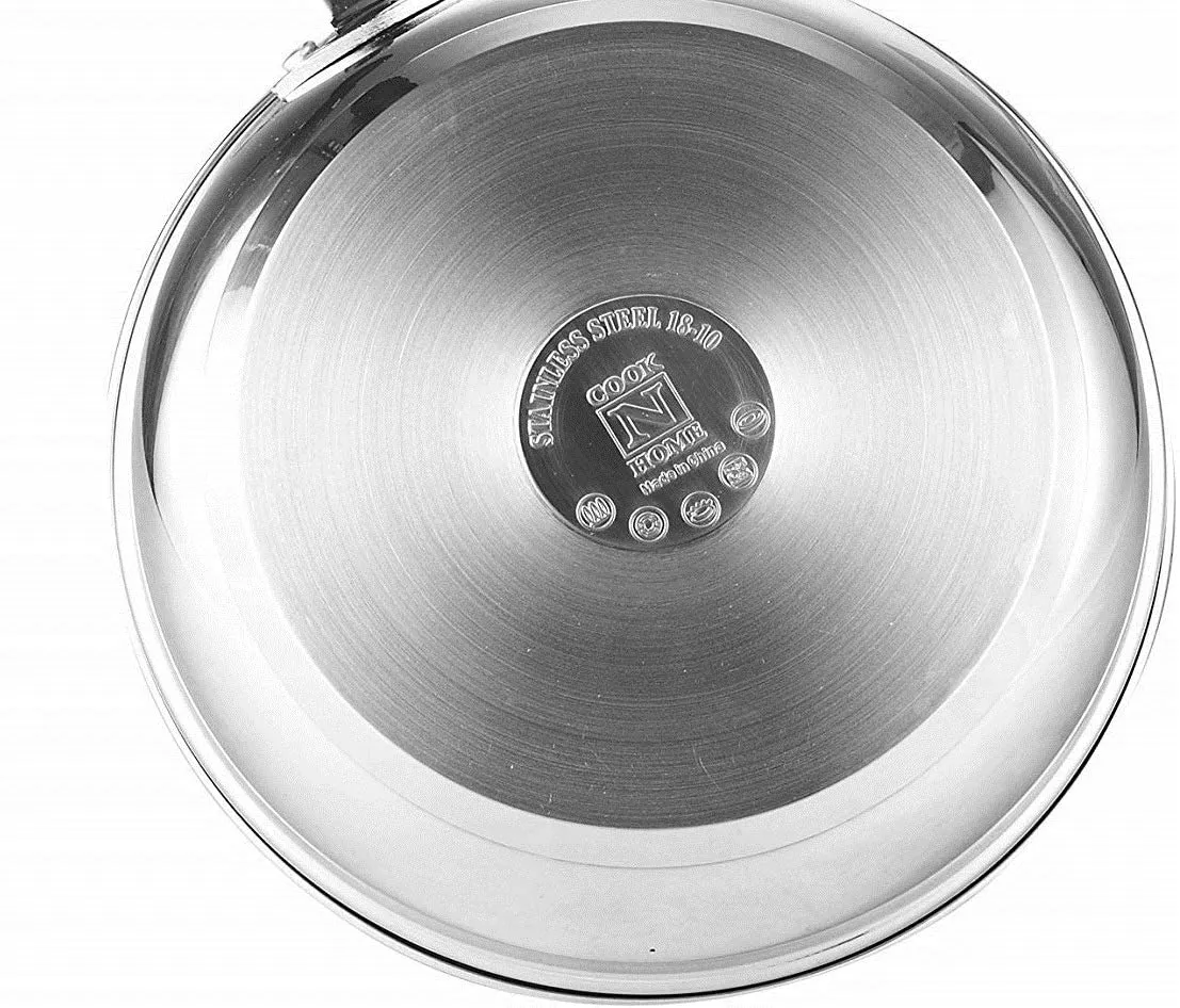 Cook N Home Stainless Steel Saucepan Double Boiler Steamer, 4Qt, Silver