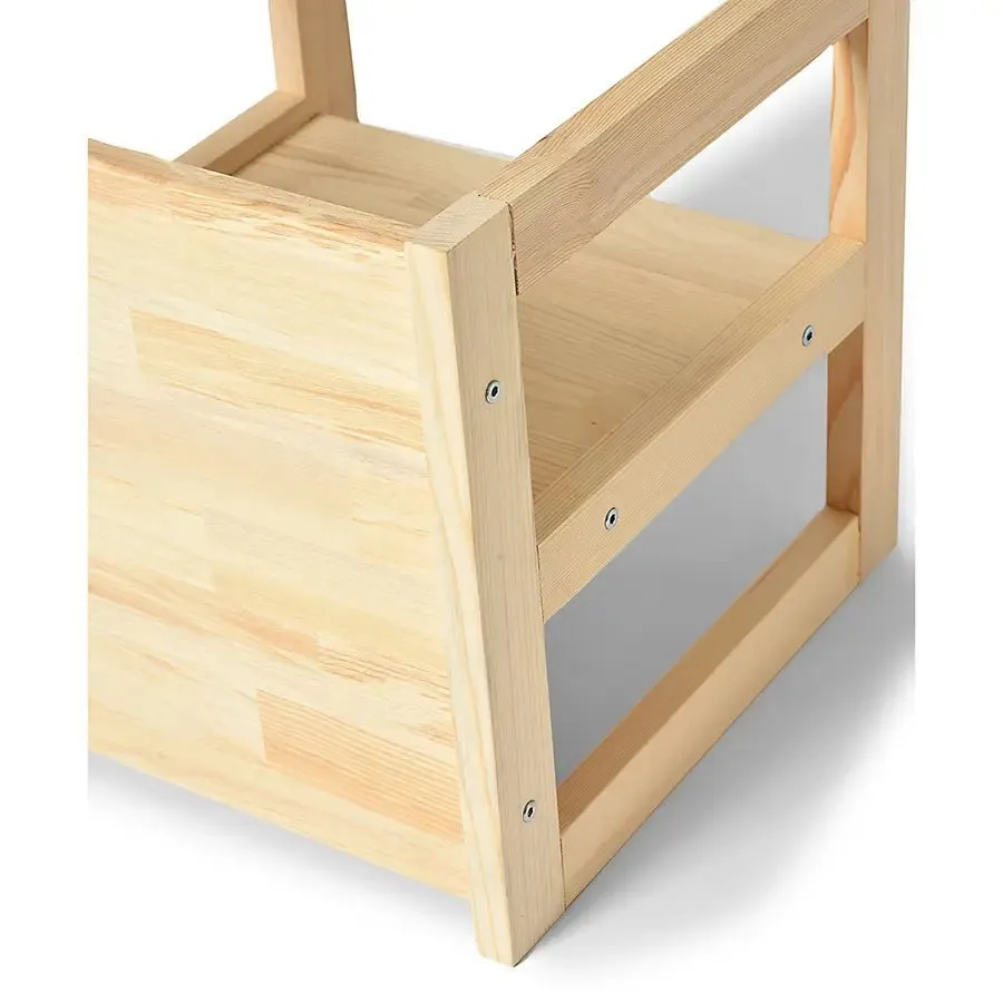 Cuddle Convertible Desk & Chair Natural Wood