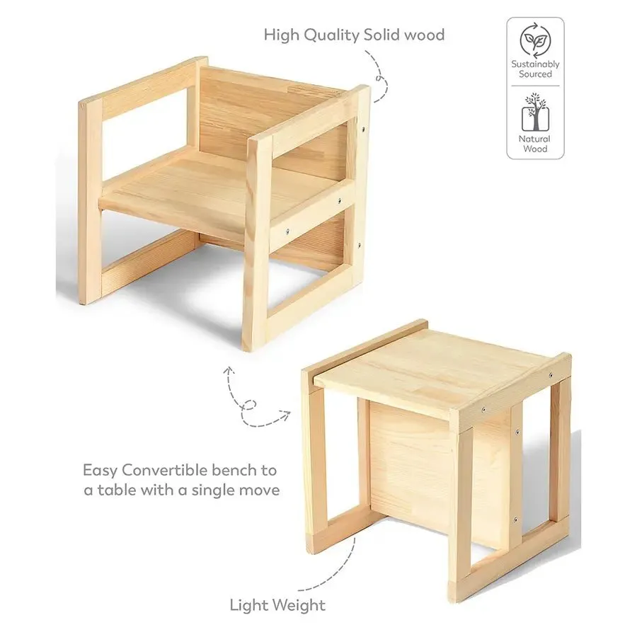 Cuddle Convertible Desk & Chair Natural Wood