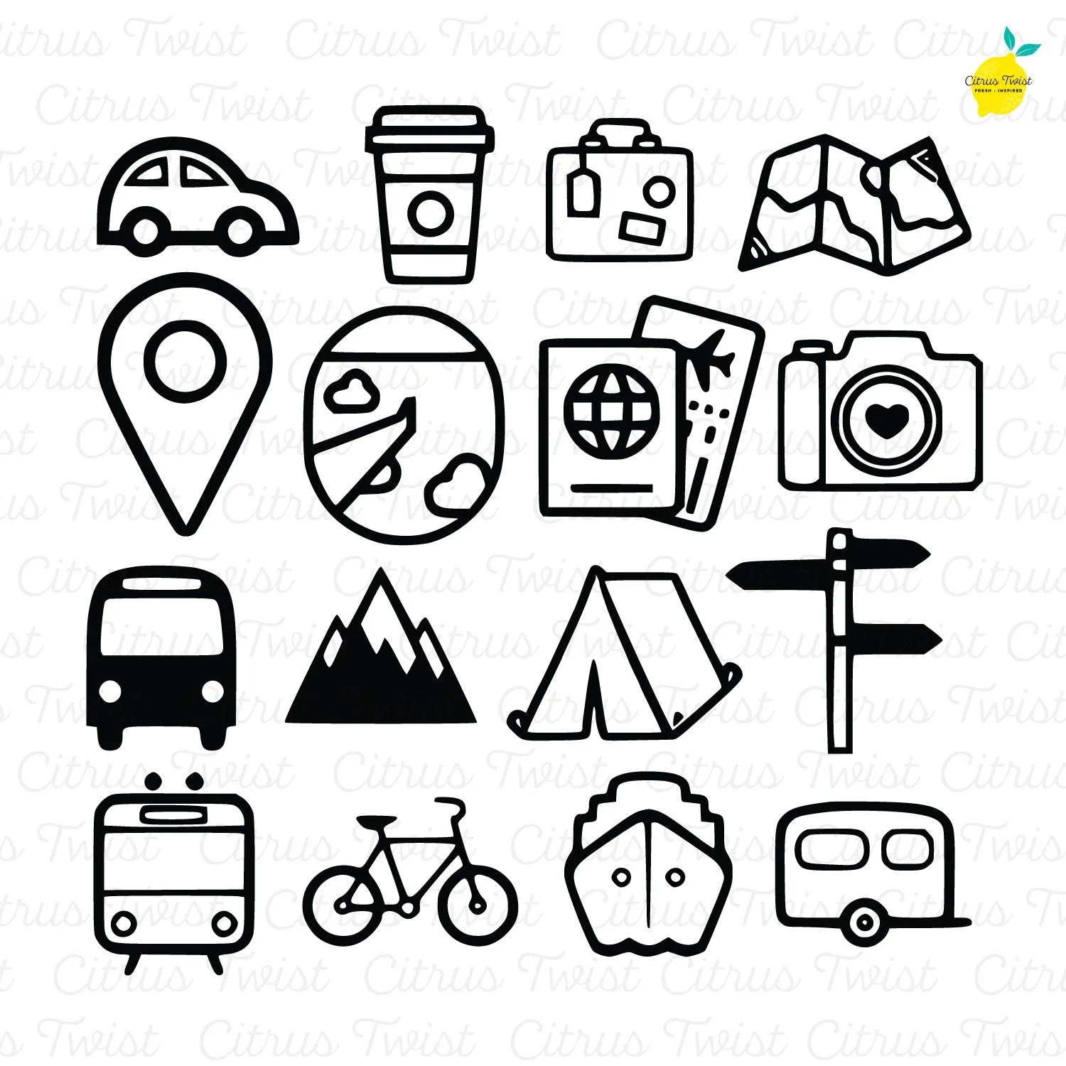 Cut file - Travel Icons - May 2019