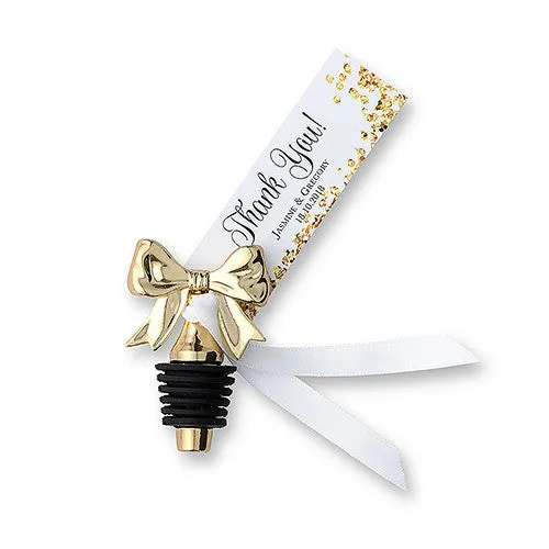 DAINTY GOLD BOW BOTTLE STOPPER (6/pkg)