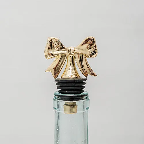 DAINTY GOLD BOW BOTTLE STOPPER (6/pkg)