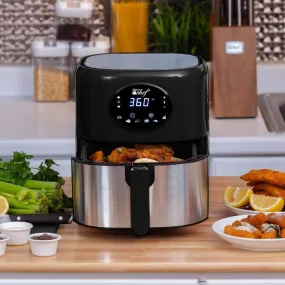 Deco Chef 3.7QT Digital Air Fryer (Black) Bundle with Gourmet 12-Piece Knife Set