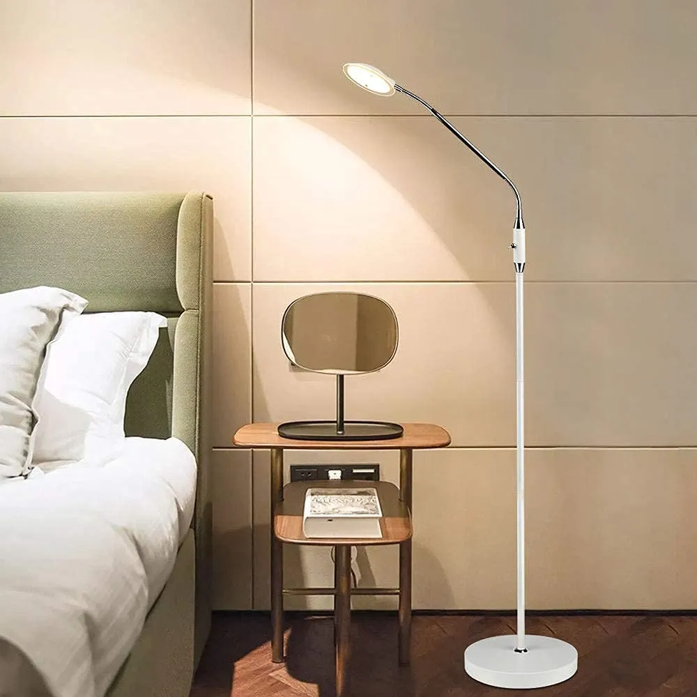 Depuley LED Reading Light Floor Lamp, Gooseneck Modern Standing Pole Light, Adjustable Reading Standing Lamp Bright for Living Room, Bedroom, Office, Sewing, Painting, Piano