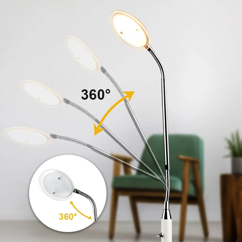 Depuley LED Reading Light Floor Lamp, Gooseneck Modern Standing Pole Light, Adjustable Reading Standing Lamp Bright for Living Room, Bedroom, Office, Sewing, Painting, Piano