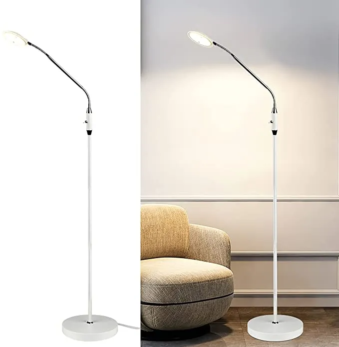 Depuley LED Reading Light Floor Lamp, Gooseneck Modern Standing Pole Light, Adjustable Reading Standing Lamp Bright for Living Room, Bedroom, Office, Sewing, Painting, Piano