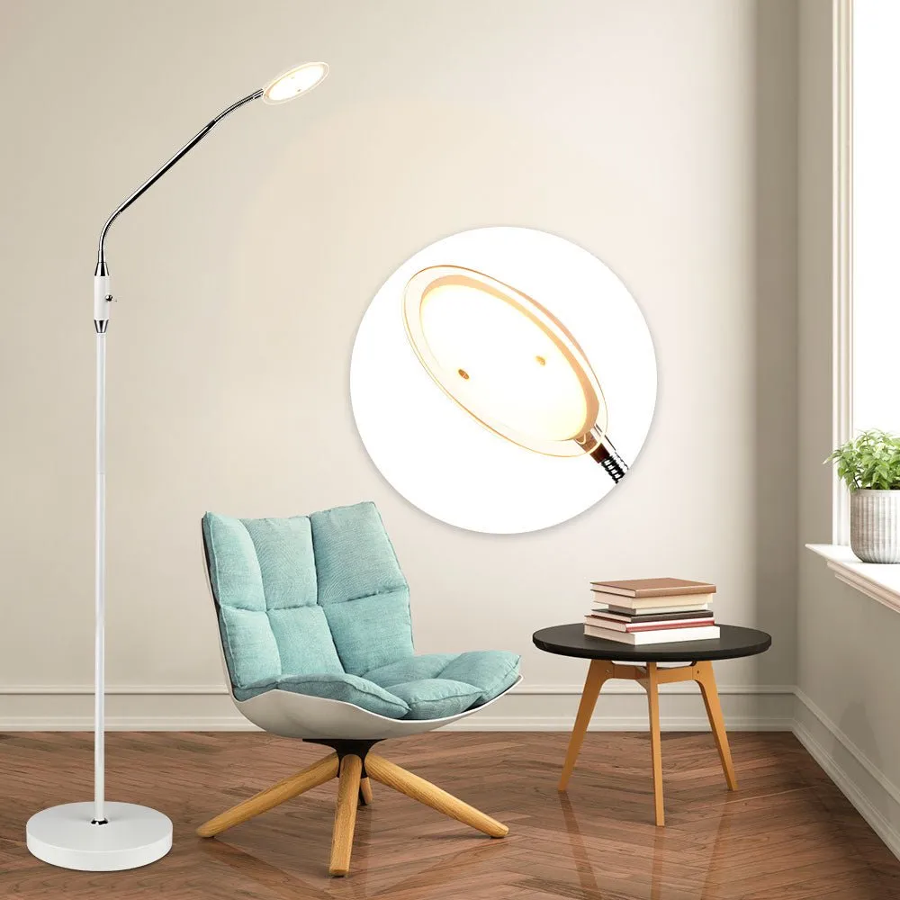 Depuley LED Reading Light Floor Lamp, Gooseneck Modern Standing Pole Light, Adjustable Reading Standing Lamp Bright for Living Room, Bedroom, Office, Sewing, Painting, Piano