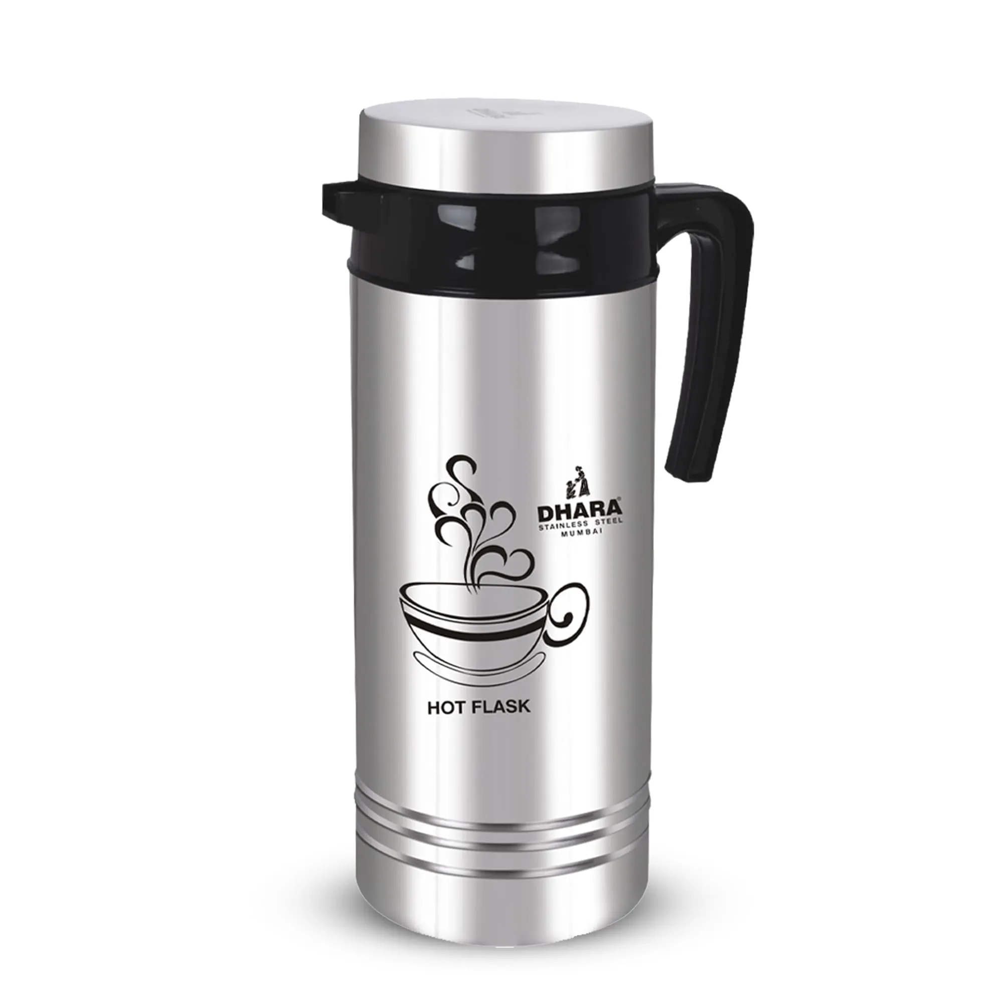 Dhara Stainless Steel Tea Star Insulated Thermosteel Carafe 1500 ml | Long Hours Hot or Cold | Thermos Flask for Tea and Coffee | Hot Water Dispenser | Double Wall Insulated Flask