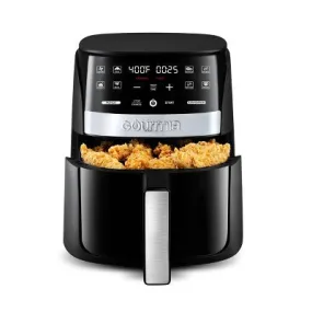 Digital 3qt Air Fryer with Guided Cooking Prompts Black/Stainless Steel Finish