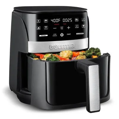 Digital 3qt Air Fryer with Guided Cooking Prompts Black/Stainless Steel Finish