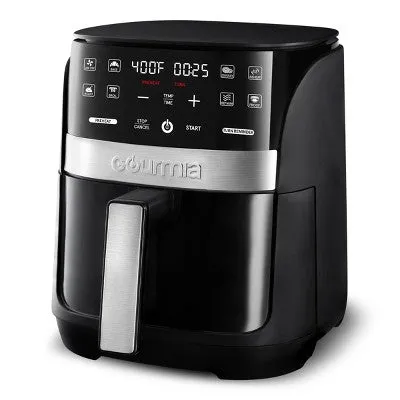 Digital 3qt Air Fryer with Guided Cooking Prompts Black/Stainless Steel Finish