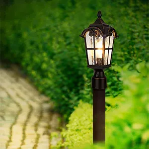 Dusk to Dawn Outdoor Post Light with Pier Mount Base-HOPL01A