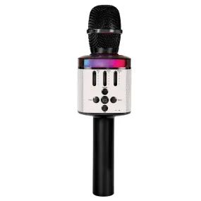 Easy Karaoke Bluetooth Wireless Microphone with Speaker and Lights ~ Black