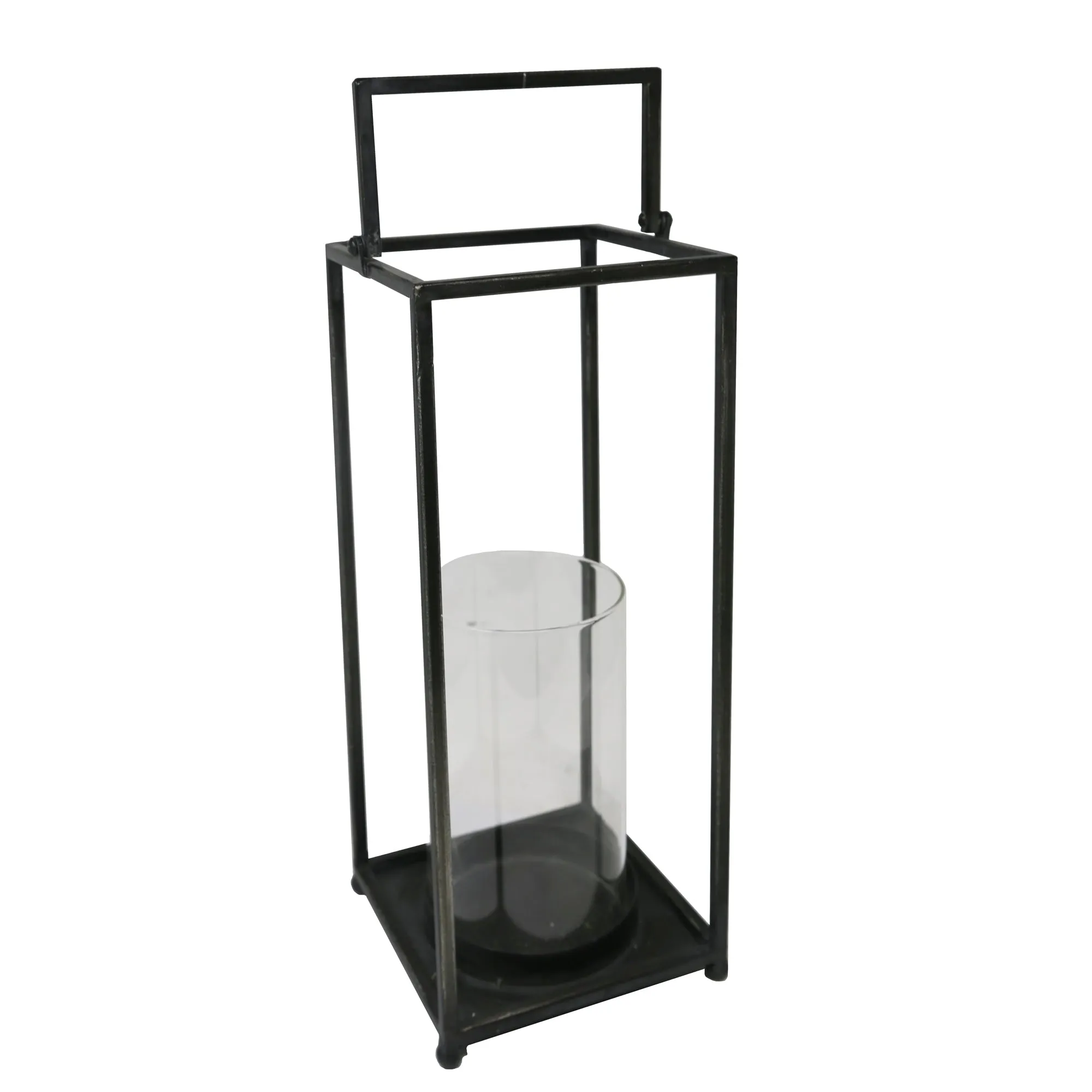 Ec, Black Metal/Glassopen Lantern, 16"