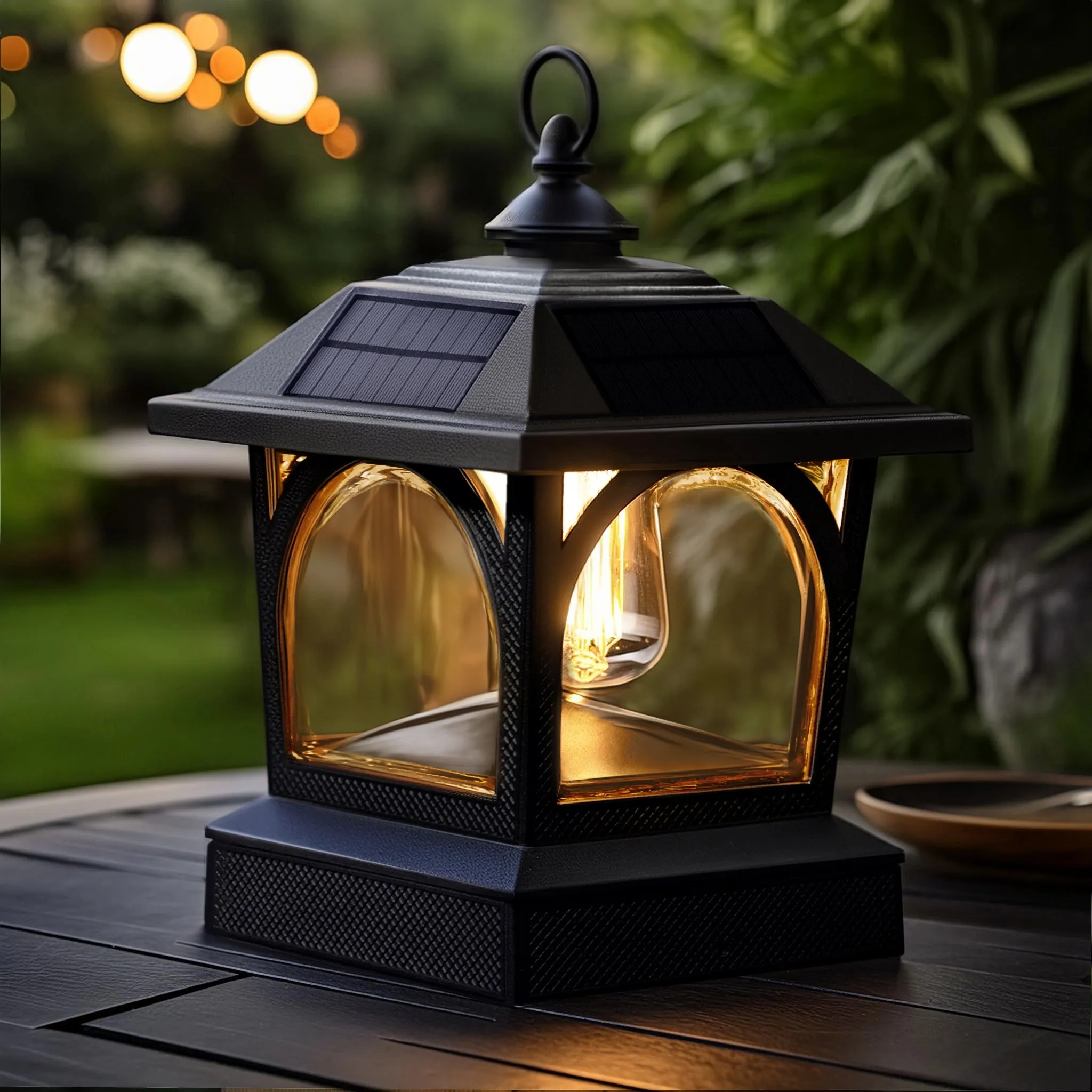 Edison Solar Table Lantern/Post Cap