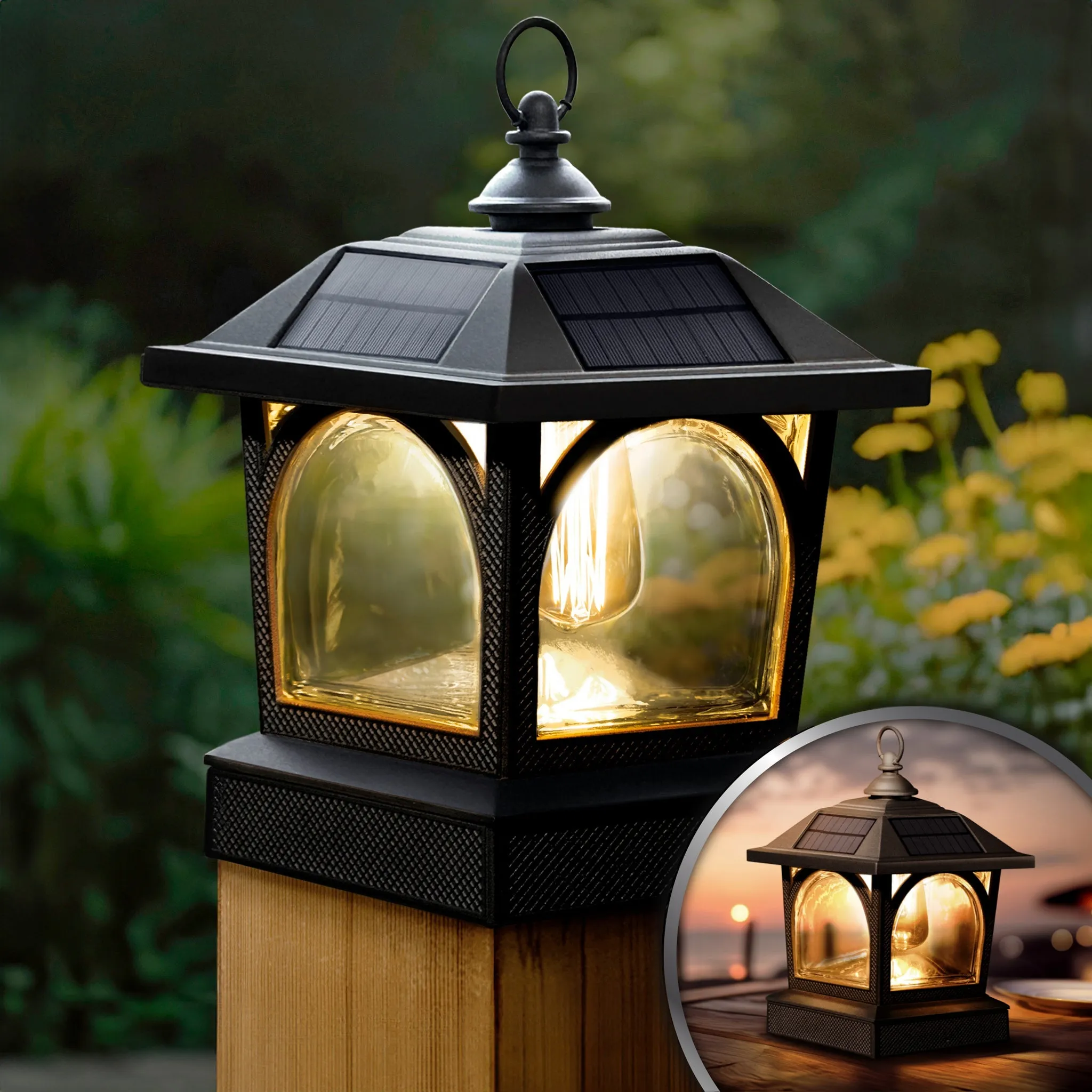 Edison Solar Table Lantern/Post Cap