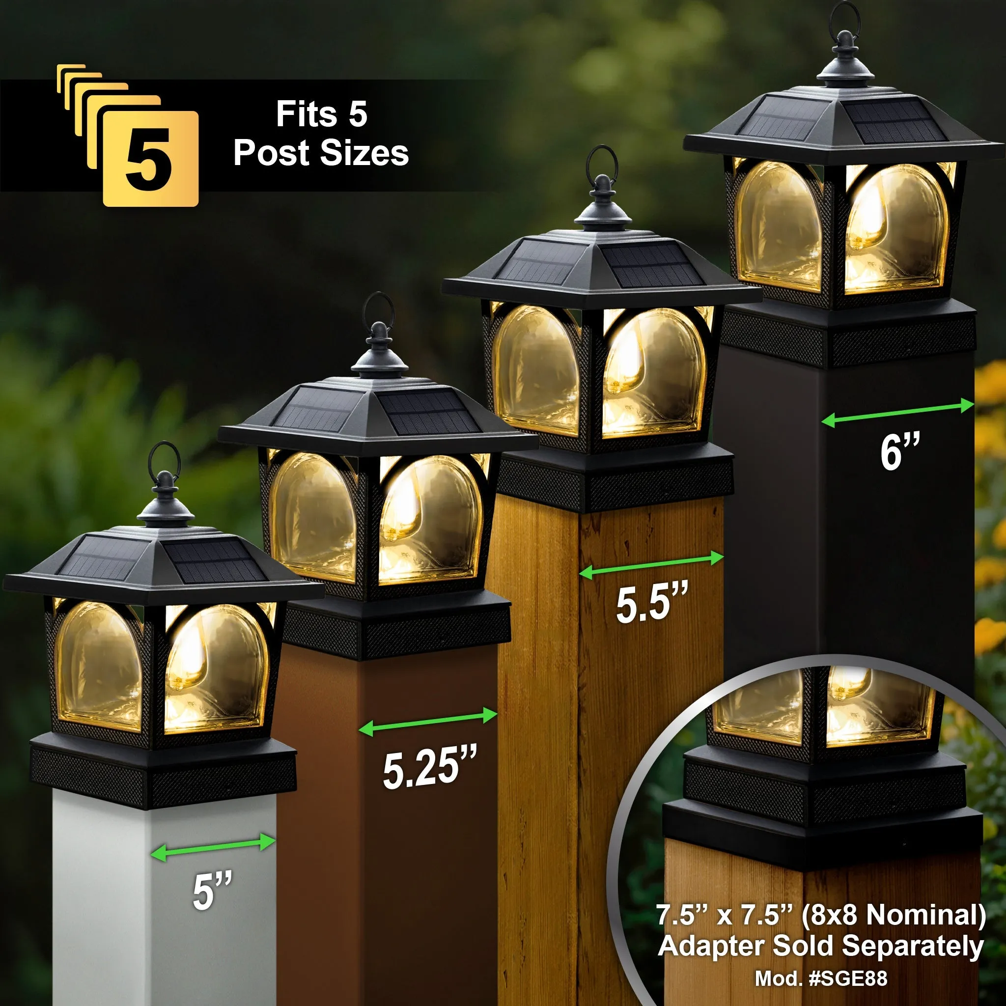 Edison Solar Table Lantern/Post Cap