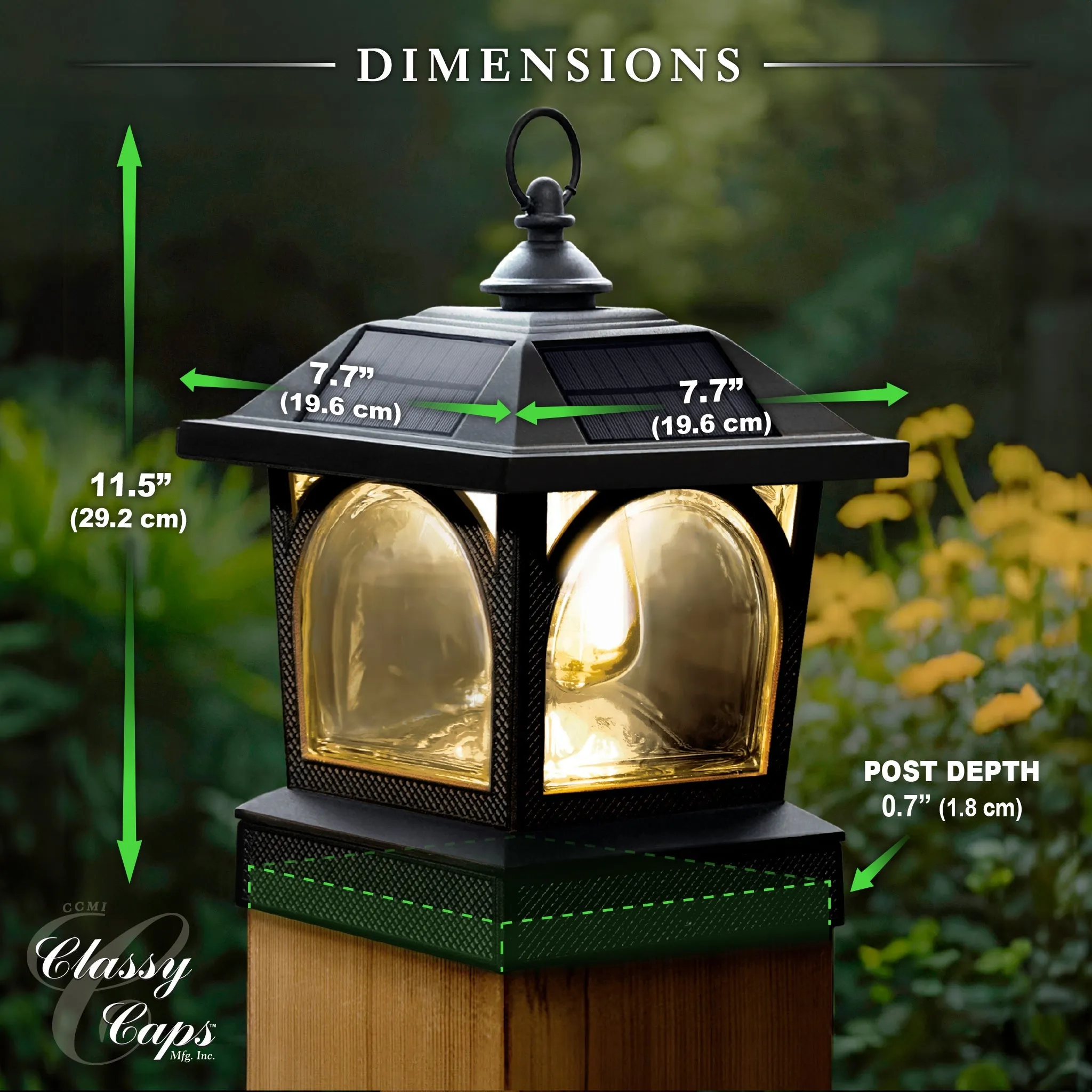 Edison Solar Table Lantern/Post Cap