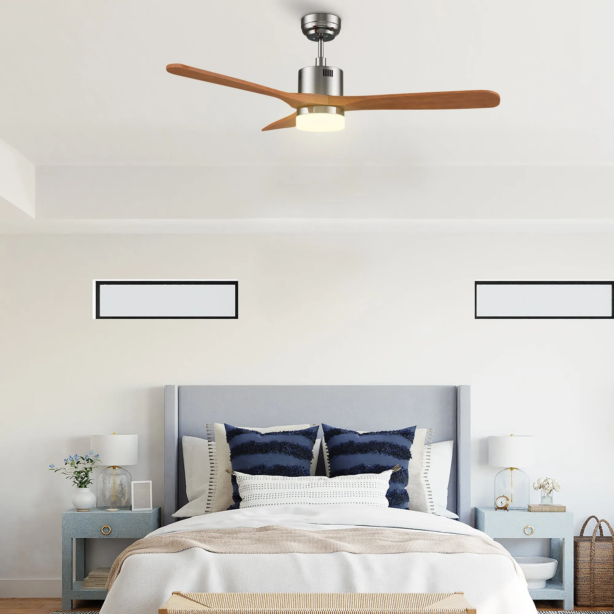 Eton Outdoor Ceiling Fan with Dimmable LED Light Remote 52"-Smart