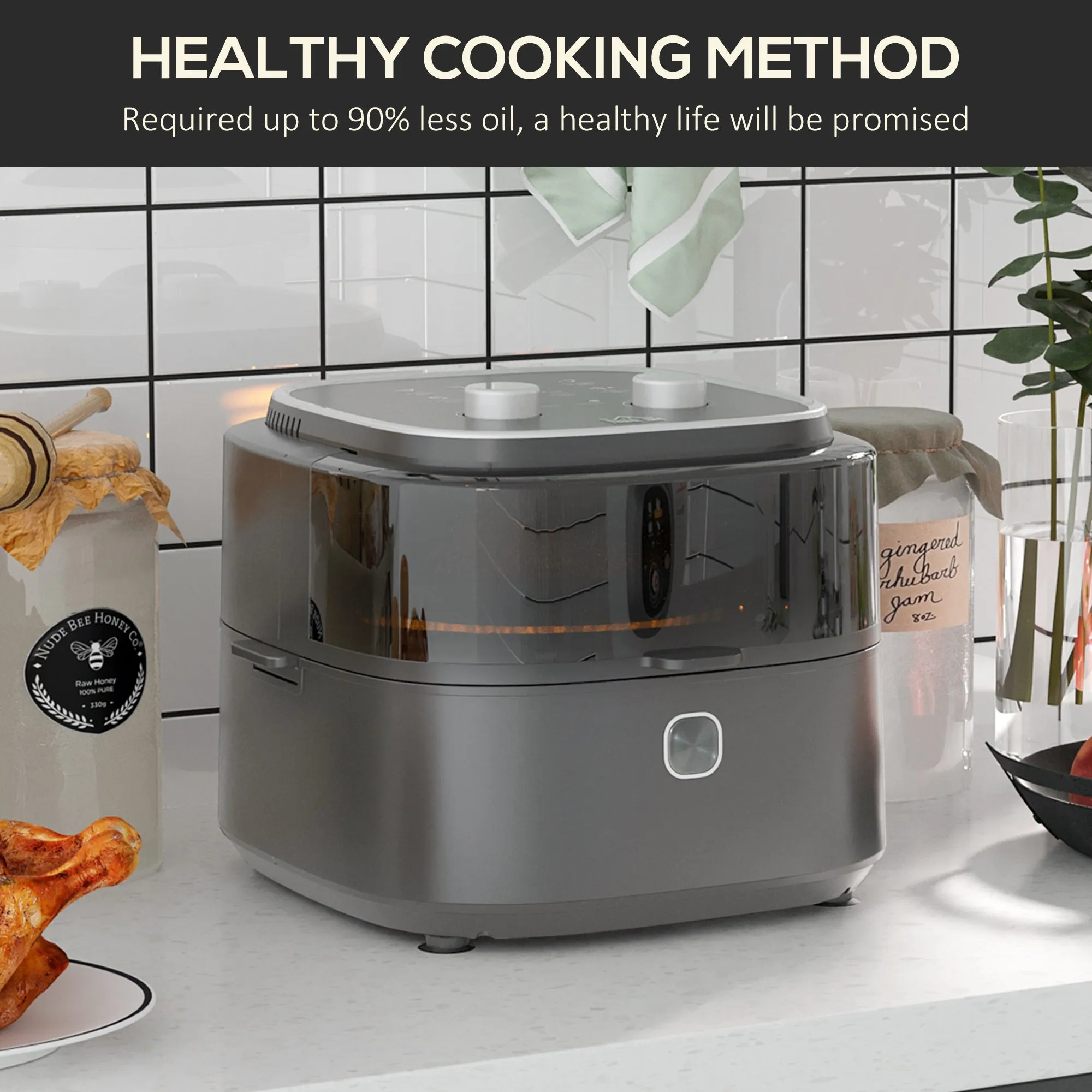 Family Size Air Fryer Oven with Rapid Air Circulation and Recipes