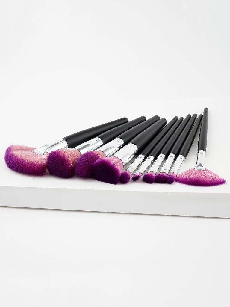 Fan Shaped Makeup Brush Set 10pcs