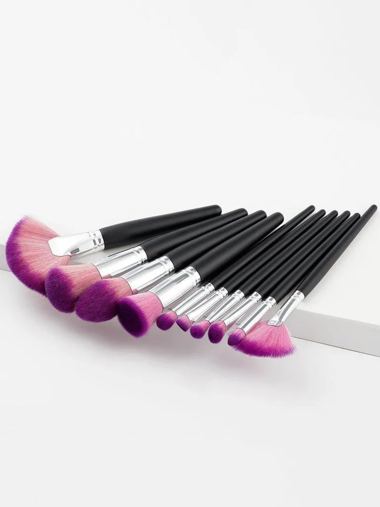 Fan Shaped Makeup Brush Set 10pcs