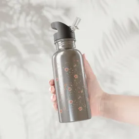 Floral Stainless Steel Water Bottle with Straw – 20oz Eco-Friendly Hydration