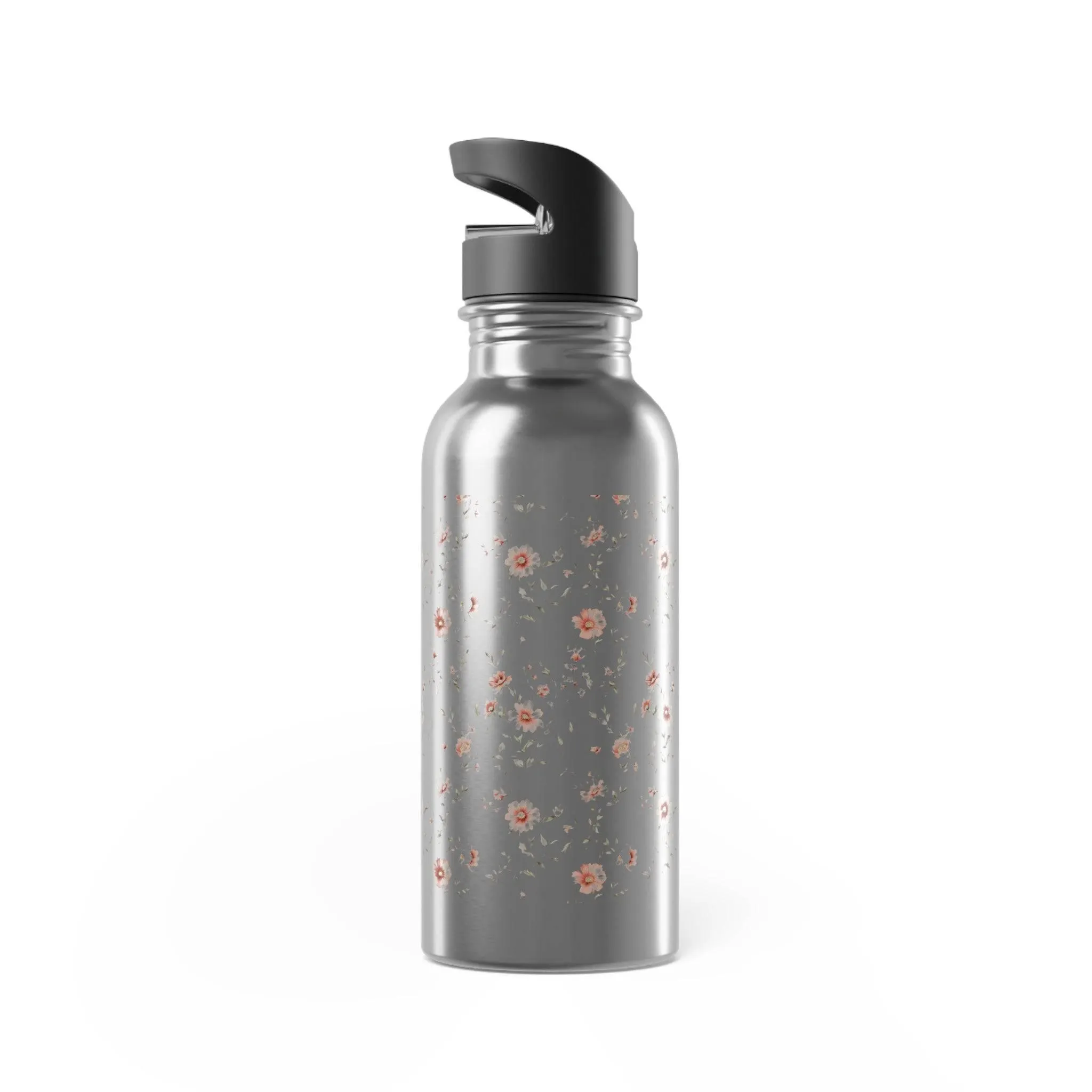 Floral Stainless Steel Water Bottle with Straw – 20oz Eco-Friendly Hydration