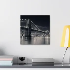 GADGETS WRAP Canvas Gallery Wrap Framed for Home Office Studio Living Room Decoration (10x10inch) - The Charming Brooklyn Bridge