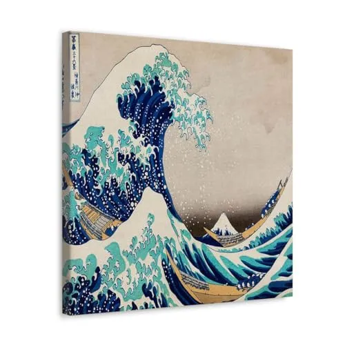 GADGETS WRAP Canvas Gallery Wrap Framed for Home Office Studio Living Room Decoration (10x10inch) - The Great Wave Off Kanagawa By Hokusai Poster (2)