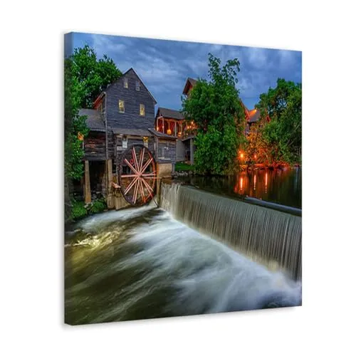 GADGETS WRAP Canvas Gallery Wrap Framed for Home Office Studio Living Room Decoration (10x10inch) - The Old Mill