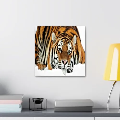 GADGETS WRAP Canvas Gallery Wrap Framed for Home Office Studio Living Room Decoration (10x10inch) - Tiger Bored