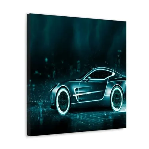 GADGETS WRAP Canvas Gallery Wrap Framed for Home Office Studio Living Room Decoration (10x10inch) - Tron Aston Martin