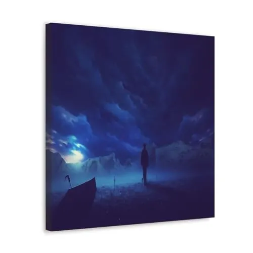 GADGETS WRAP Canvas Gallery Wrap Framed for Home Office Studio Living Room Decoration (10x10inch) - Umbrella Alone