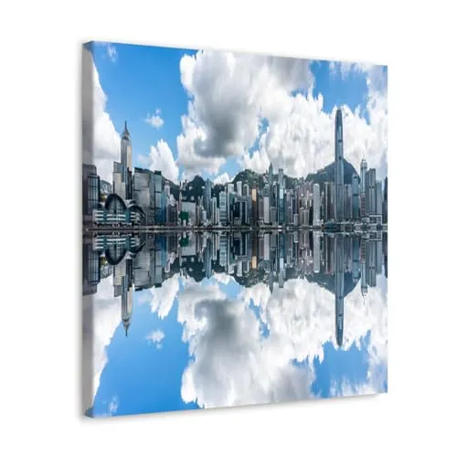 GADGETS WRAP Canvas Gallery Wrap Framed for Home Office Studio Living Room Decoration (10x10inch) - Victoria Harbor