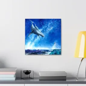 GADGETS WRAP Canvas Gallery Wrap Framed for Home Office Studio Living Room Decoration (10x10inch) - Whale Abstract