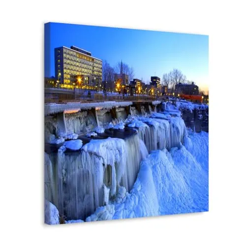 GADGETS WRAP Canvas Gallery Wrap Framed for Home Office Studio Living Room Decoration (10x10inch) - Winter Falling