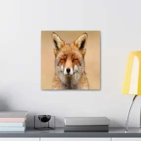 GADGETS WRAP Canvas Gallery Wrap Framed for Home Office Studio Living Room Decoration (10x10inch) - Zen Fox Red Fox