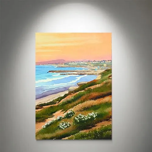 GADGETS WRAP Canvas Gallery Wrap Framed for Home Office Studio Living Room Decoration (11x14inch) - Carlsbad Coastline