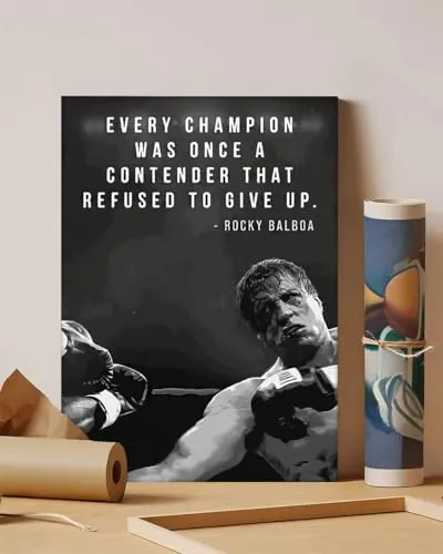 GADGETS WRAP Canvas Gallery Wrap Framed for Home Office Studio Living Room Decoration (11x14inch) - Rocky Balboa Quotes