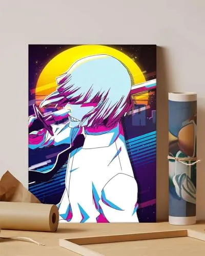 GADGETS WRAP Canvas Gallery Wrap Framed for Home Office Studio Living Room Decoration (11x14inch) - Shinji Hirako Vaporwave