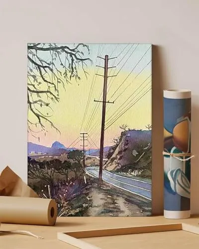 GADGETS WRAP Canvas Gallery Wrap Framed for Home Office Studio Living Room Decoration (11x14inch) - Sugerloaf Sunset Mulholland